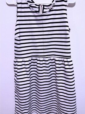 Kenar Black and White Striped A-Line Skirt